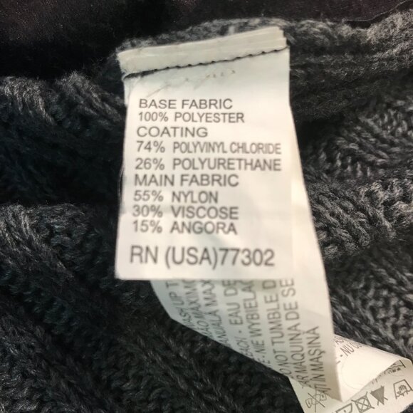 ZARA Mixed Media Faux Leather Knit Crochet Long Tunic Sweater Black Gray Medium - Picture 11 of 11